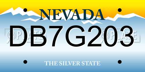 DB7G203 Nevada License Plate