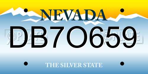 DB7O659 Nevada License Plate