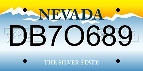 DB7O689 Nevada License Plate