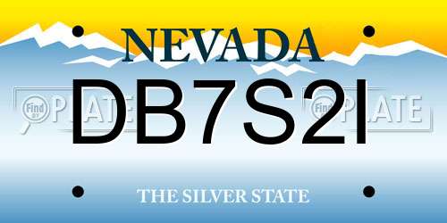 DB7S2I Nevada License Plate