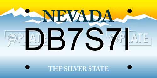 DB7S7I Nevada License Plate