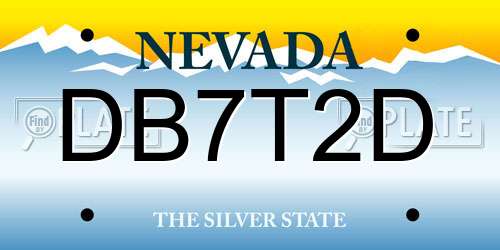 DB7T2D Nevada License Plate