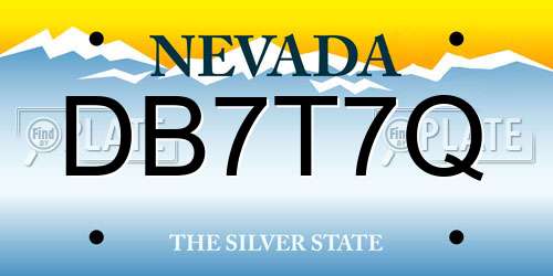 DB7T7Q Nevada License Plate