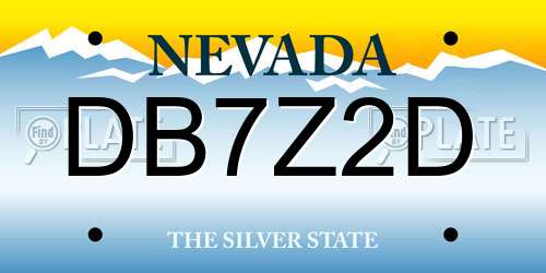DB7Z2D Nevada License Plate
