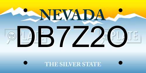 DB7Z2O Nevada License Plate