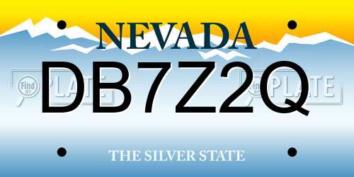 DB7Z2Q Nevada License Plate