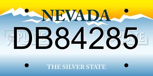 DB84285 Nevada License Plate