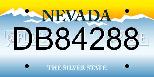 DB84288 Nevada License Plate