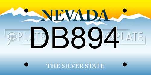 DB894 Nevada License Plate