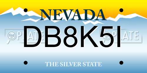 DB8K5I Nevada License Plate