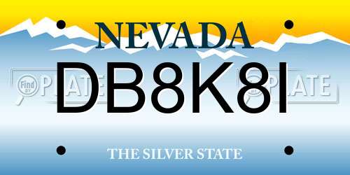 DB8K8I Nevada License Plate