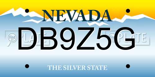 DB9Z5G Nevada License Plate