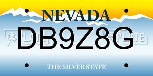 DB9Z8G Nevada License Plate