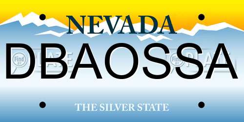 DBAOSSA Nevada License Plate