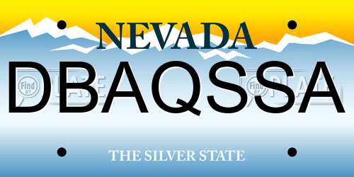 DBAQSSA Nevada License Plate