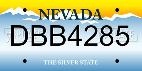 DBB4285 Nevada License Plate