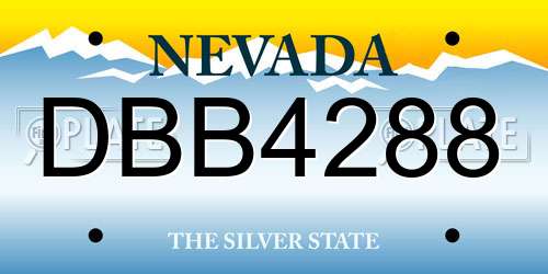 DBB4288 Nevada License Plate