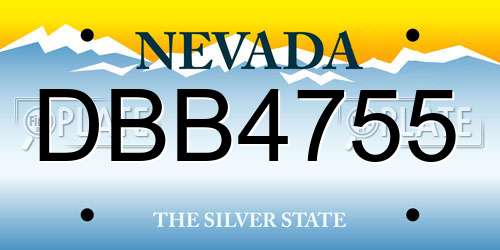 DBB4755 Nevada License Plate