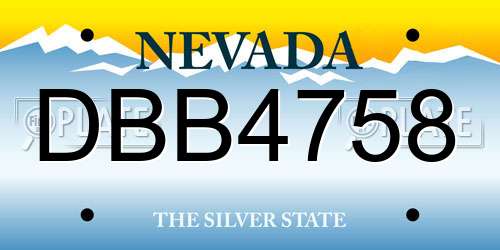 DBB4758 Nevada License Plate