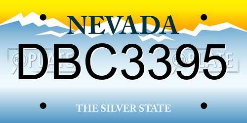 DBC3395 Nevada License Plate