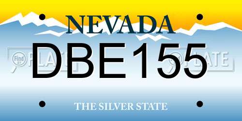 DBE155 Nevada License Plate