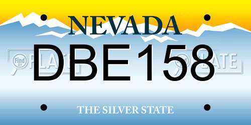 DBE158 Nevada License Plate
