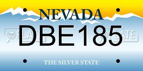 DBE185 Nevada License Plate