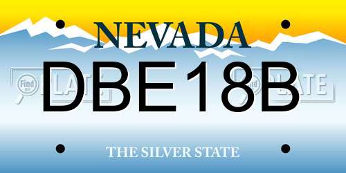 DBE18B Nevada License Plate