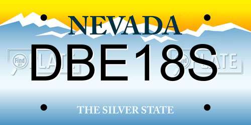 DBE18S Nevada License Plate