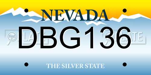 DBG136 Nevada License Plate