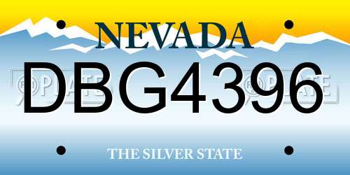 DBG4396 Nevada License Plate
