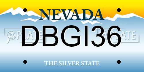 DBGI36 Nevada License Plate