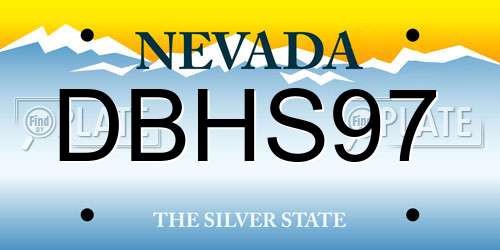 DBHS97 Nevada License Plate