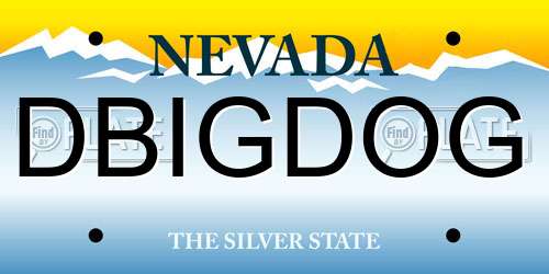 DBIGDOG Nevada License Plate