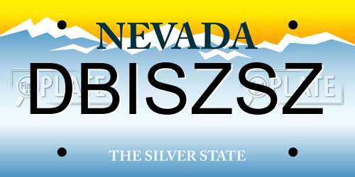 DBISZSZ Nevada License Plate