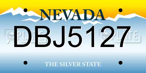 DBJ5127 Nevada License Plate