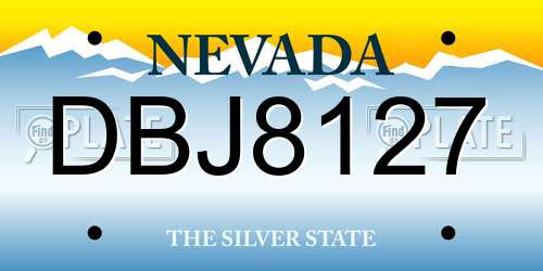 DBJ8127 Nevada License Plate