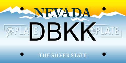 DBKK Nevada License Plate