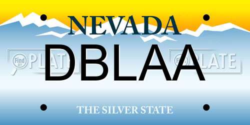 DBLAA Nevada License Plate