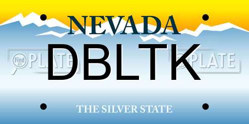 DBLTK Nevada License Plate