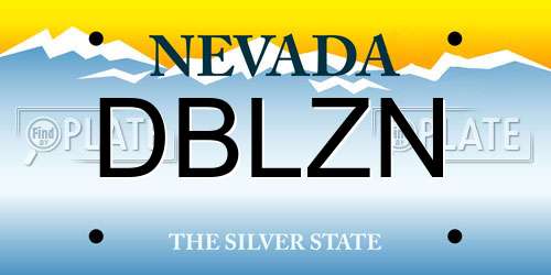 DBLZN Nevada License Plate