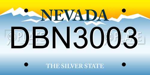 DBN3003 Nevada License Plate