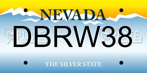 DBRW38 Nevada License Plate
