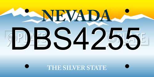 DBS4255 Nevada License Plate