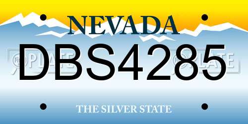 DBS4285 Nevada License Plate