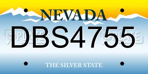 DBS4755 Nevada License Plate