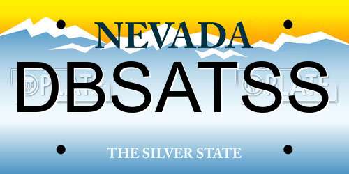 DBSATSS Nevada License Plate
