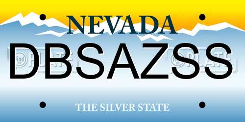 DBSAZSS Nevada License Plate