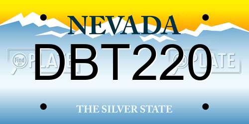 DBT220 Nevada License Plate