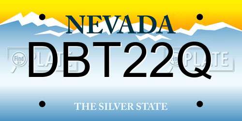 DBT22Q Nevada License Plate